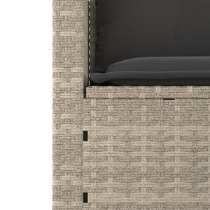 vidaXL Salon de jardin 3 pièces avec coussins en résine tressée gris clair