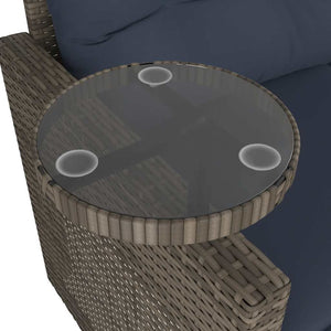 vidaXL 3-Piece Garden Sofa Set with Cushions, Grey, Poly Rattan
