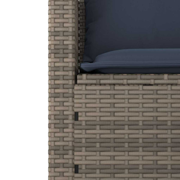 vidaXL 3-Piece Garden Sofa Set with Cushions, Grey, Poly Rattan