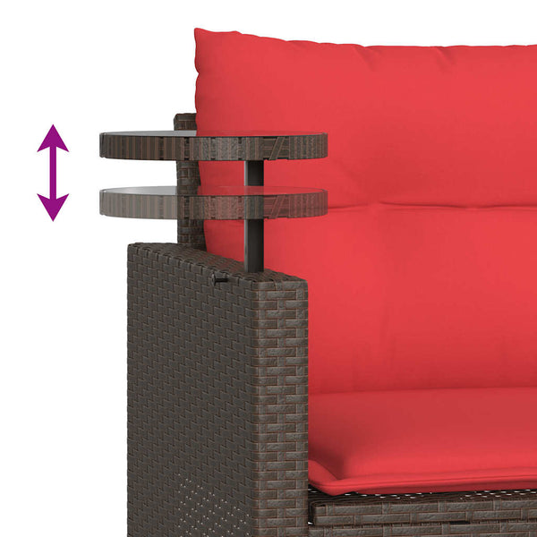 3-teiliges Gartensofa-Set Braun Polyrattan
