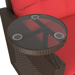 3-teiliges Gartensofa-Set Braun Polyrattan