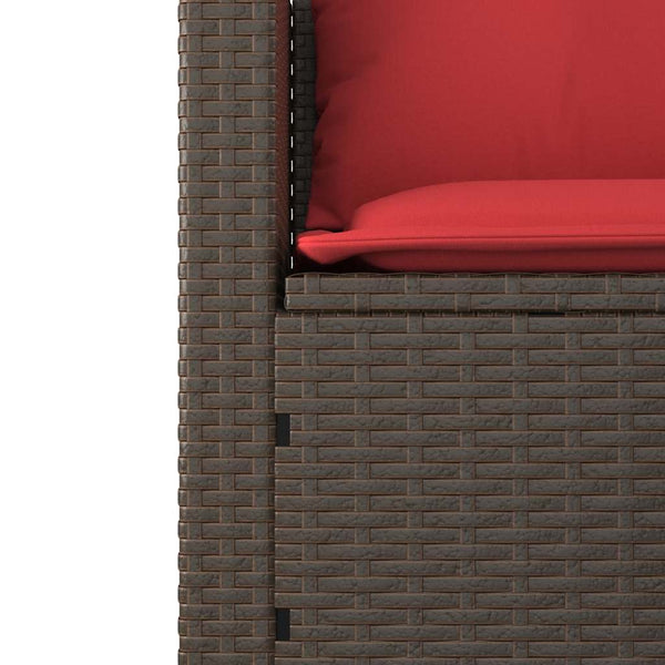 3-teiliges Gartensofa-Set Braun Polyrattan