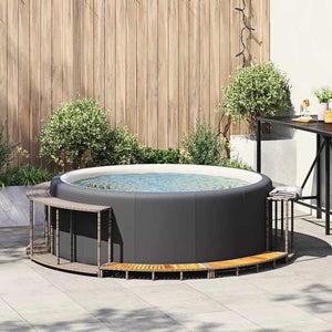 Whirlpool Umrandung mit Stauraum & Treppe Grau
