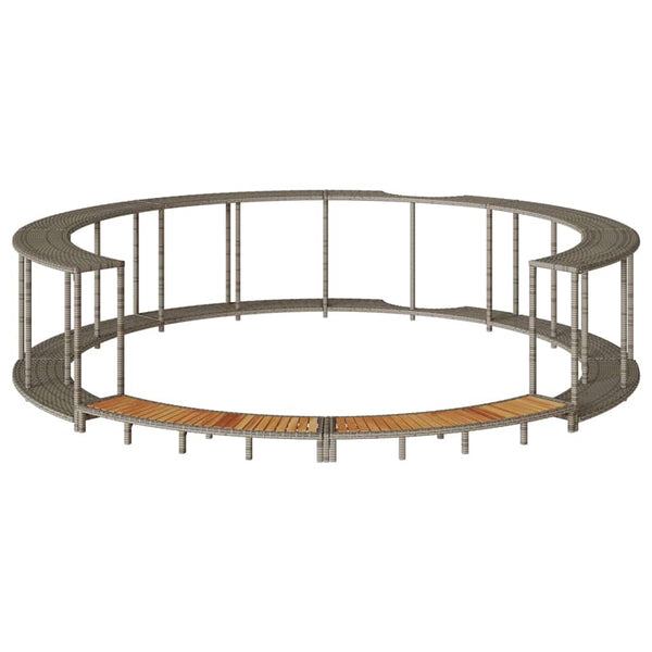 Whirlpool Umrandung mit Stauraum & Treppe Grau