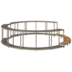 Whirlpool Umrandung mit Stauraum & Treppe Grau