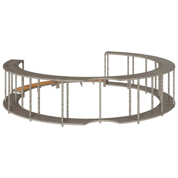 Whirlpool Umrandung mit Stauraum & Treppe Grau