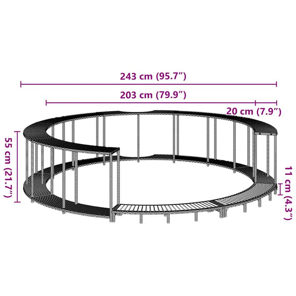 Whirlpool Umrandung mit Stauraum & Treppe Grau
