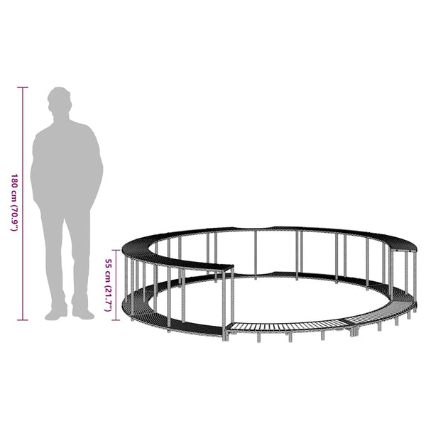 Whirlpool Umrandung mit Stauraum & Treppe Grau