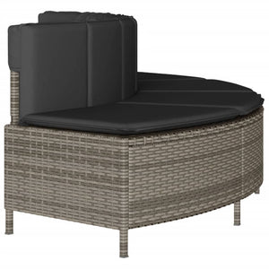 vidaXL Bancs de bain à remous avec coussins 2 pcs Gris Résine tressée