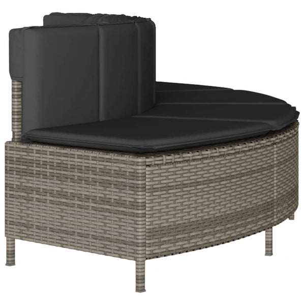vidaXL Bancs de bain à remous avec coussins 2 pcs Gris Résine tressée