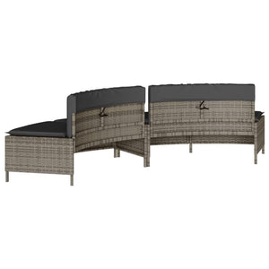 vidaXL Bancs de bain à remous avec coussins 2 pcs Gris Résine tressée