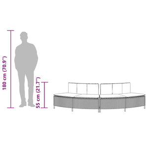 vidaXL Bancs de bain à remous avec coussins 2 pcs Gris Résine tressée