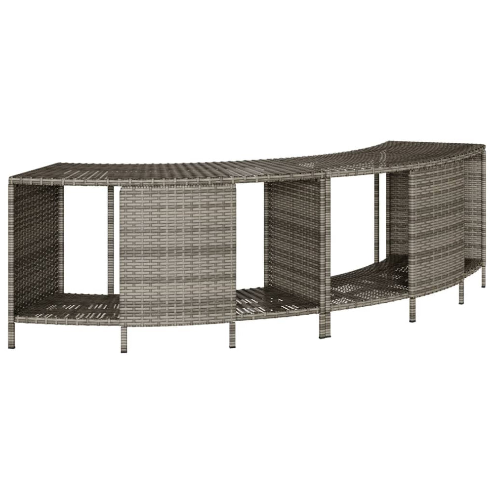 Whirlpool Regale 2er Set Grau Poly Rattan
