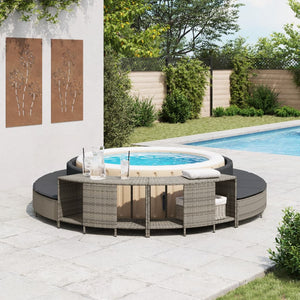 Whirlpool Regale 2er Set Grau Poly Rattan