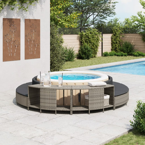 Whirlpool Regale 2er Set Grau Poly Rattan
