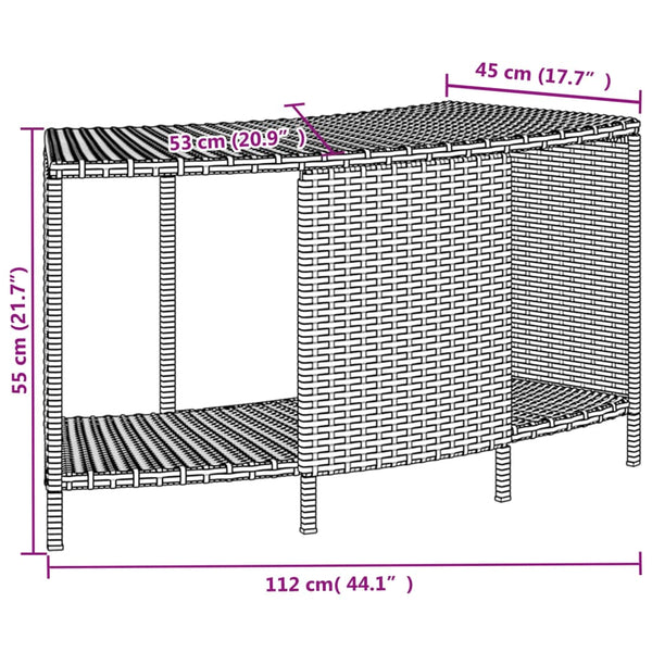 Whirlpool Regale 2er Set Grau Poly Rattan