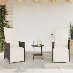 3-tlg. Bistro-Set Braun Poly Rattan