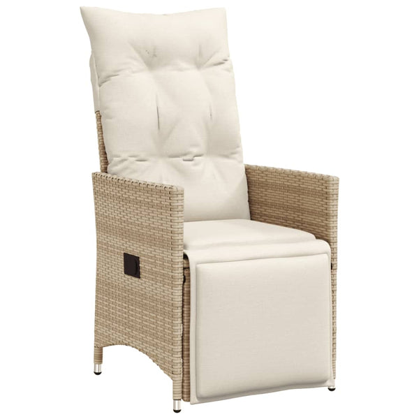 vidaXL Ensemble de bistro 3 pcs avec coussins en polyrotin beige
