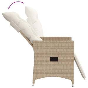 vidaXL Ensemble de bistro 3 pcs avec coussins en polyrotin beige