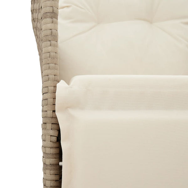 vidaXL Ensemble de bistro 3 pcs avec coussins en polyrotin beige