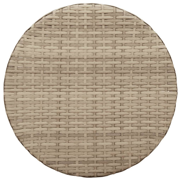 vidaXL Ensemble de bistro 3 pcs avec coussins en polyrotin beige