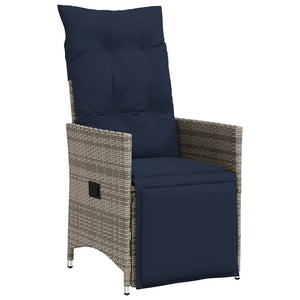 3-teiliges Bistro-Set Grau Poly Rattan