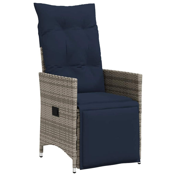 3-teiliges Bistro-Set Grau Poly Rattan