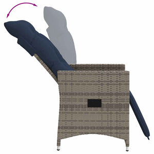 3-teiliges Bistro-Set Grau Poly Rattan