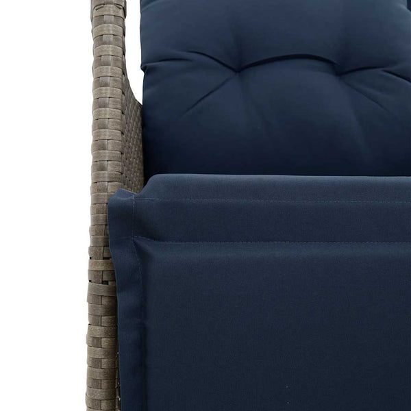 3-teiliges Bistro-Set Grau Poly Rattan