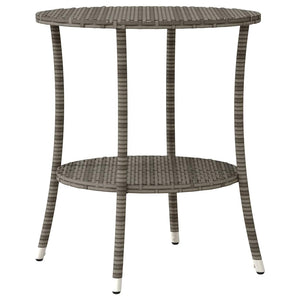 3-teiliges Bistro-Set Grau Poly Rattan