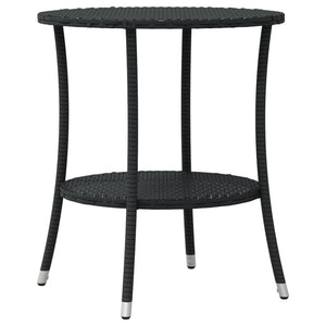 3-tlg. Bistro-Set Schwarz Poly Rattan mit Kissen