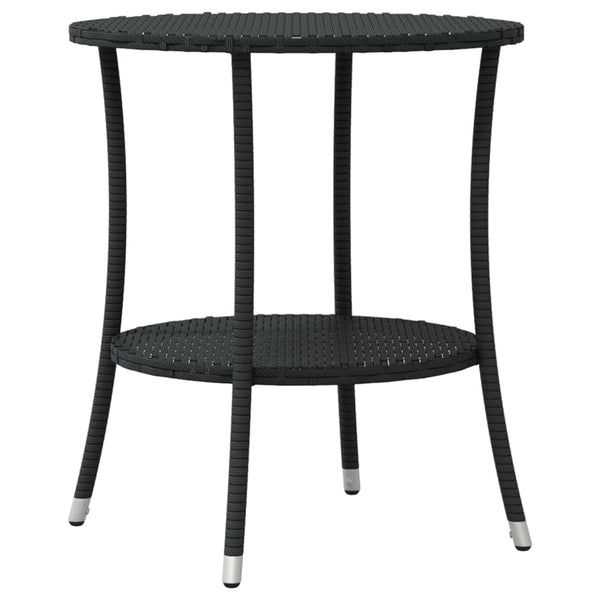 3-tlg. Bistro-Set Schwarz Poly Rattan mit Kissen