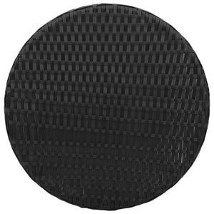 3-tlg. Bistro-Set Schwarz Poly Rattan mit Kissen