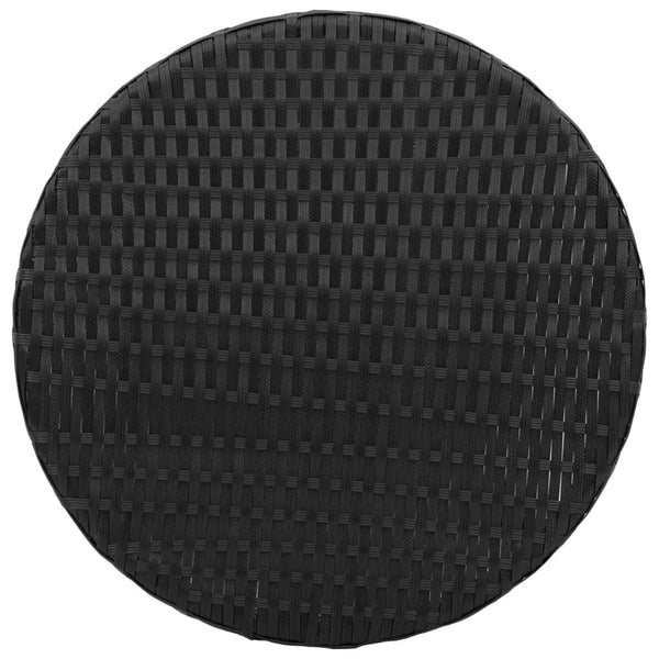 3-tlg. Bistro-Set Schwarz Poly Rattan mit Kissen