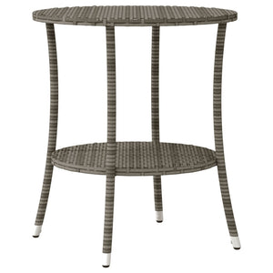 3-tlg. Bistro Set Grau Poly Rattan mit Kissen