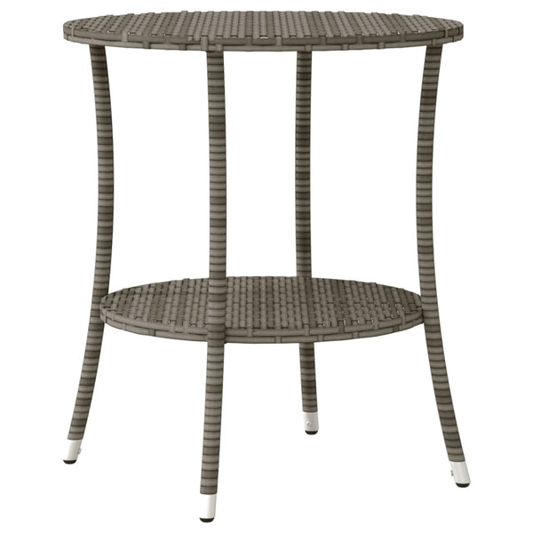 3-tlg. Bistro Set Grau Poly Rattan mit Kissen
