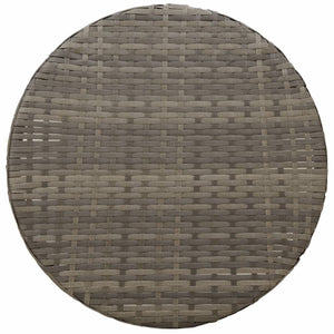 3-tlg. Bistro Set Grau Poly Rattan mit Kissen