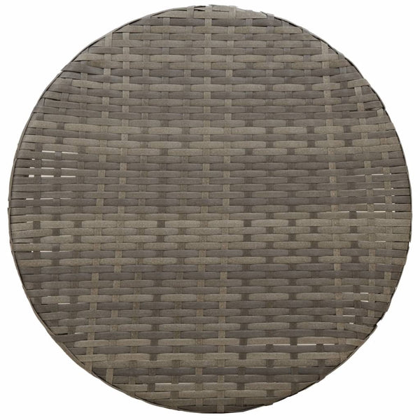 3-tlg. Bistro Set Grau Poly Rattan mit Kissen