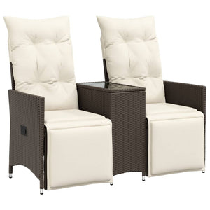 Verstellbares 2-Sitzer Gartensofa mit Tisch