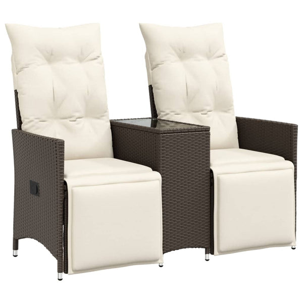 Verstellbares 2-Sitzer Gartensofa mit Tisch