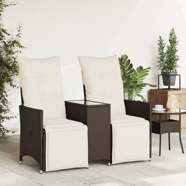Verstellbares 2-Sitzer Gartensofa mit Tisch
