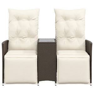 Verstellbares 2-Sitzer Gartensofa mit Tisch