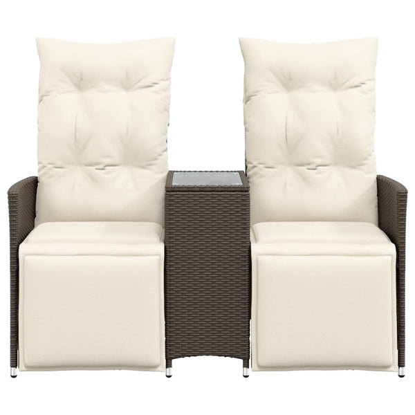Verstellbares 2-Sitzer Gartensofa mit Tisch