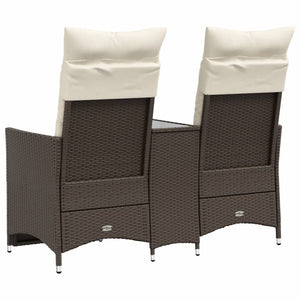 Verstellbares 2-Sitzer Gartensofa mit Tisch