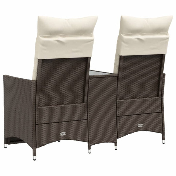 Verstellbares 2-Sitzer Gartensofa mit Tisch