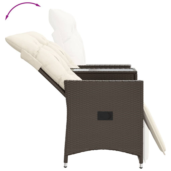 Verstellbares 2-Sitzer Gartensofa mit Tisch