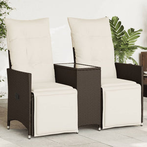 Verstellbares 2-Sitzer Gartensofa mit Tisch