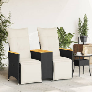 Verstellbares 2-Sitzer Gartensofa mit Tisch