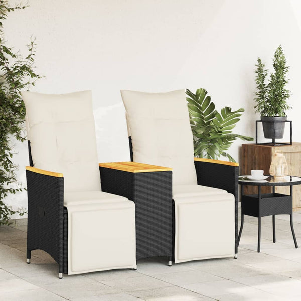 Verstellbares 2-Sitzer Gartensofa mit Tisch