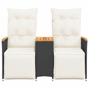 Verstellbares 2-Sitzer Gartensofa mit Tisch